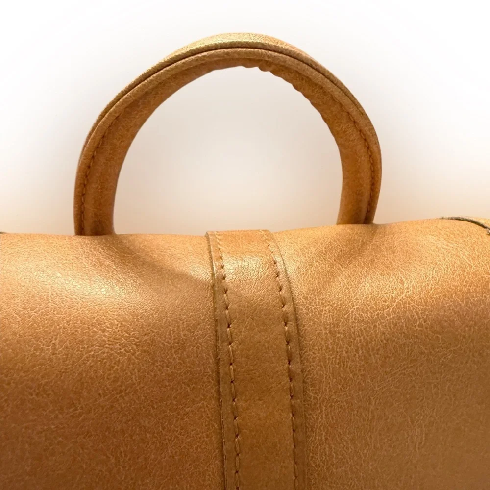 Esprit Vintage Mini Backpack Purse - Tan Vegan Leather